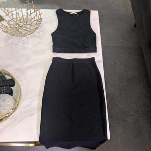 Zara black skirt & crop top tank size S